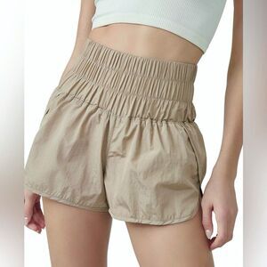 Free People Tan The Way Home Activewear Shorts M